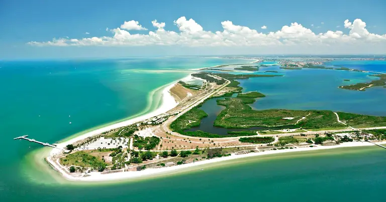 Aerial view of Fort De Soto Park. Photo by Visit St. Pete/Clearwater.